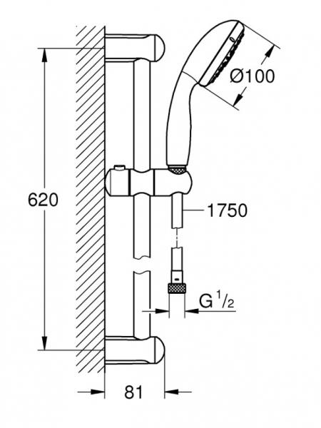 Grohe New Tempesta 100 ECO brusesæt - 3 Spray