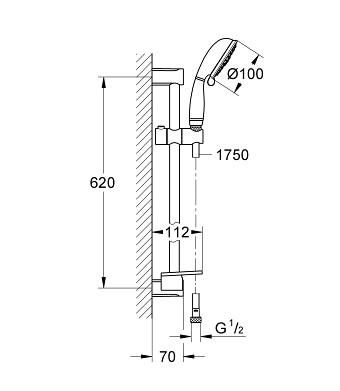 Grohe New Tempesta Rustic 100 brusersæt - 4 spray