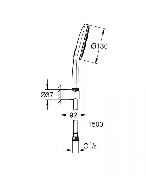 Grohe Rainshower SmartActive 130 håndbruser - Krom