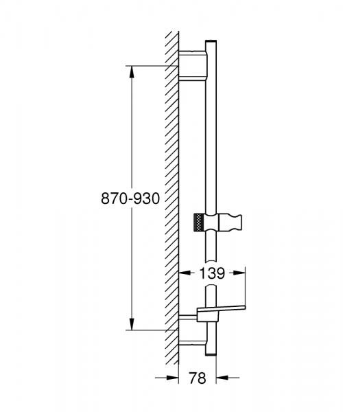 Grohe Rainshower SmartActive brusestang - 900 mm - Børstet warm sunset