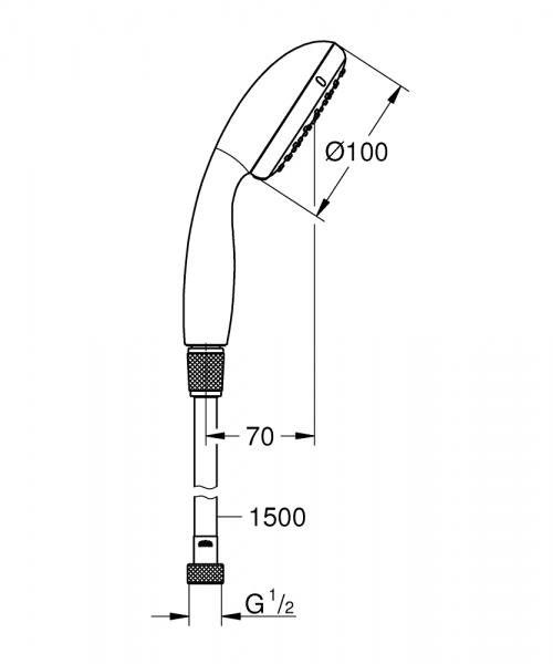 Grohe Vitalio Start 100 håndbruser m/slange - Krom