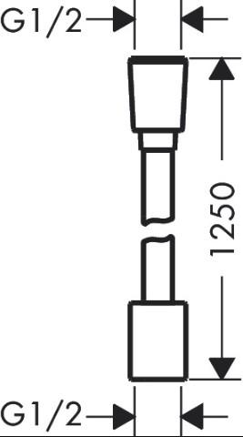 hansgrohe Designflex bruseslange i tekstil 1250 mm - Krom