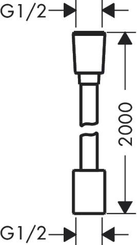 hansgrohe Designflex bruseslange i tekstil 2000 mm - Mat sort