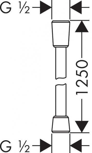 Hansgrohe Isiflex bruserslange - 125 cm - Krom