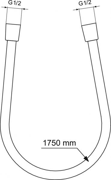 Ideal Standard Idealrain bruserslange 1,75m - Krom