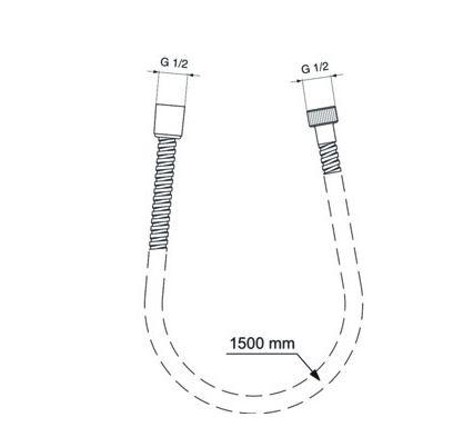 Børma Idealrain bruseslange 1500 mm - krom