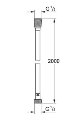 Grohe VitalioFlex Silver bruseslange 2,0m - Krom