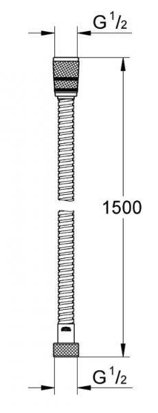 Grohe VitalioFlex Metal Long-Life bruseslange 1,5 m - Krom