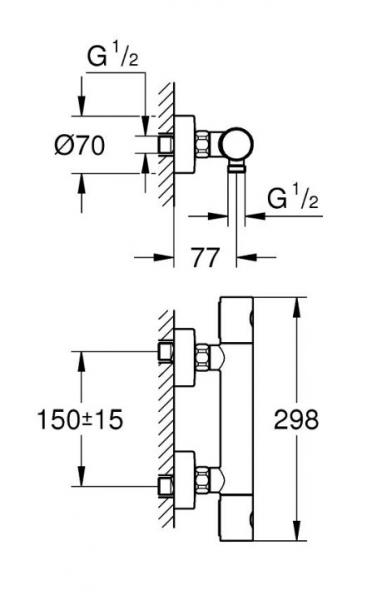 Grohe Rainshower SmartActive komplet brusesystem m/termostat - Supersteel