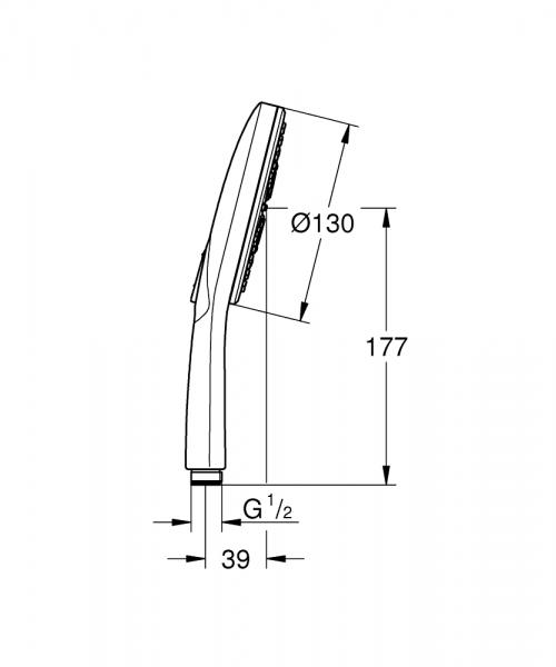 Grohe Rainshower SmartActive h&aring;ndbruser - 3 spray - B&oslash;rstet cool sunrise