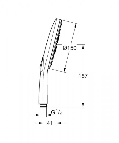 Grohe Rainshower SmartActive 150 håndbruser - Krom/hvid