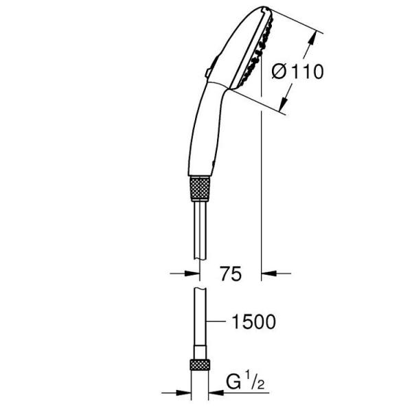 Grohe Vitalio Start 110 håndbruser 2 sprays inkl. bruseslange