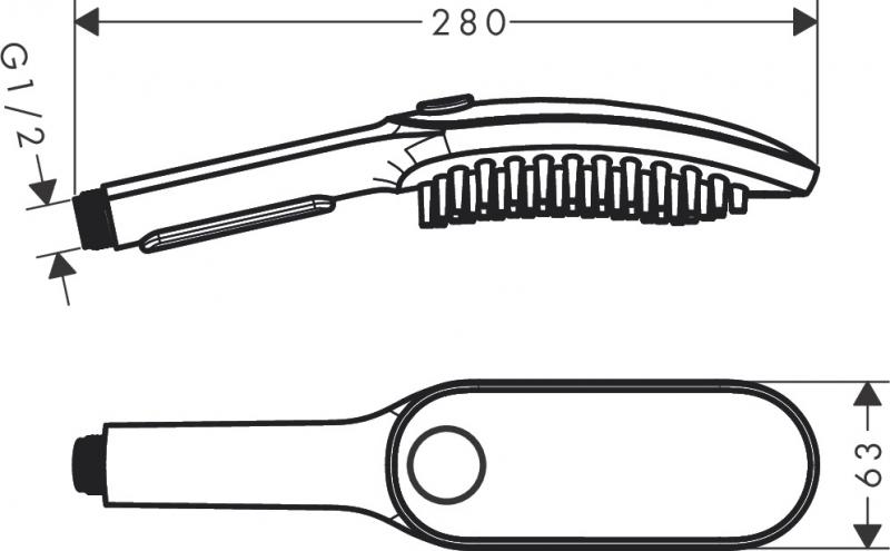 Hansgrohe dogshower hundebruser 150 3jet med massagedyser Sort