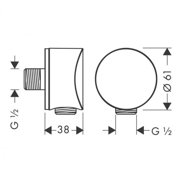 hansgrohe FixFit slangeudtag S - Mat sort