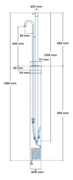 Frostline Eqi frostfri vandpost - Tappehøjde 445 mm - Rustfrit stål