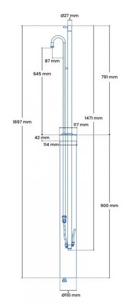 Frostline Eqi frostfri vandpost - Tappehøjde 645 mm - Rustfri stål