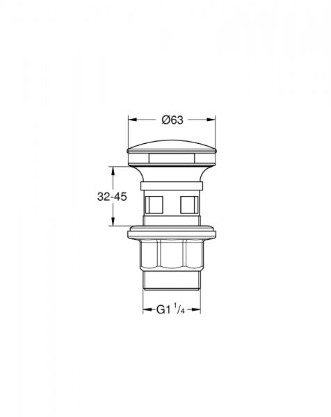 Grohe pop-up bundventil 1 1/4"