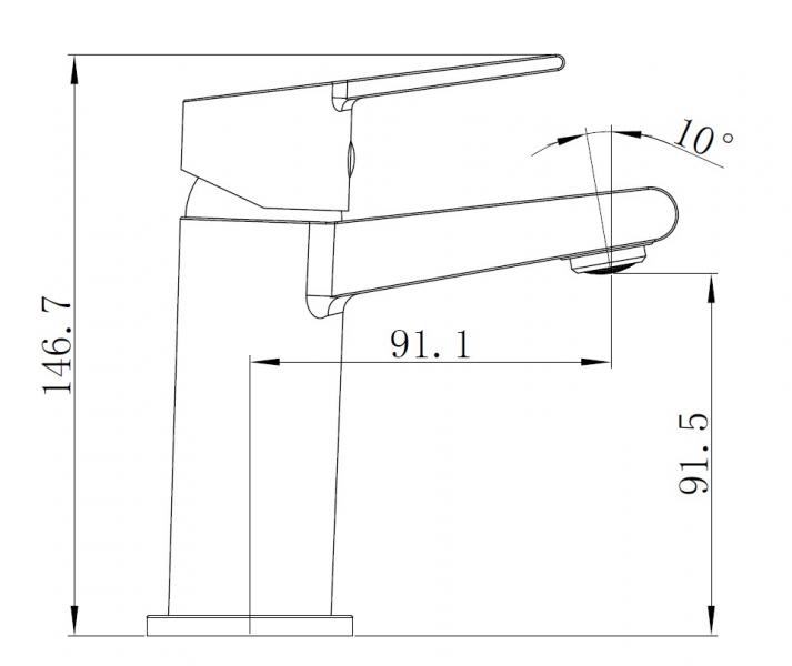 Nortiq håndvaskarmatur m/bundventil - Gun metal