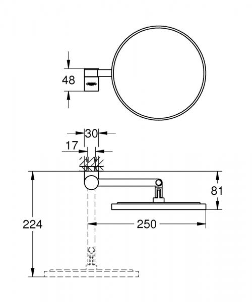 Grohe Selection kosmetikspejl - Poleret hard graphite