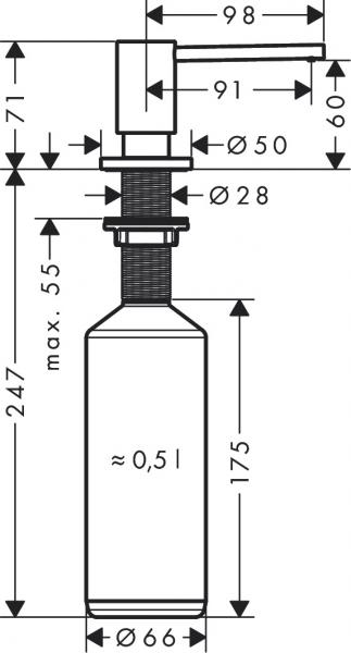 Hansgrohe A41 sæbedispenser - Mat sort