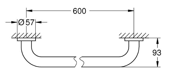 Grohe Essentials badekarsgreb - 600 mm - Krom