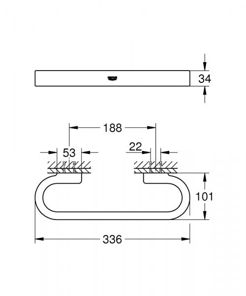 Grohe Selection badekarsgreb - Poleret cool sunrise