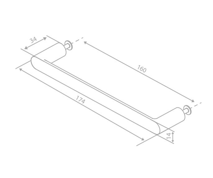 Damixa Zen møbelgreb 160 mm - Krom