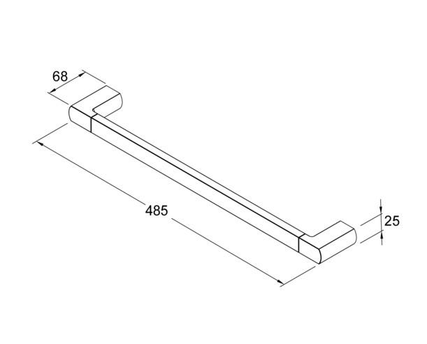 Gustavsberg Square håndklædestang 45 cm - Krom