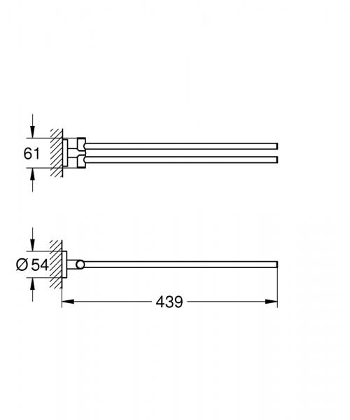 Grohe Essentials håndklædeholder - Børstet hard graphite