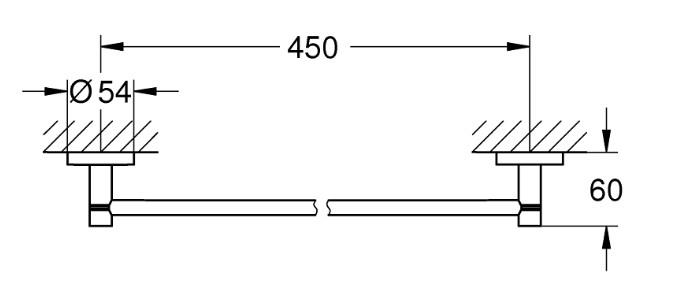 Grohe Essentials håndklædestang - 450mm - Steel