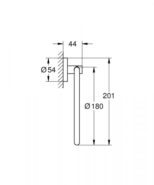 Grohe Essentials håndklædering - Børstet hard graphite