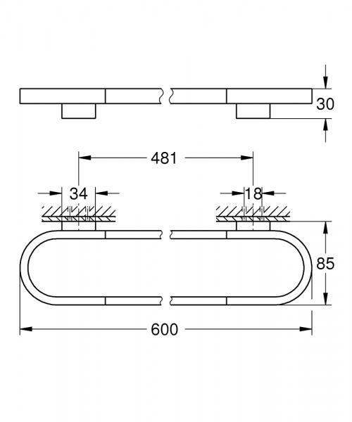 Grohe Selection håndklædestang - 600 mm - Steel