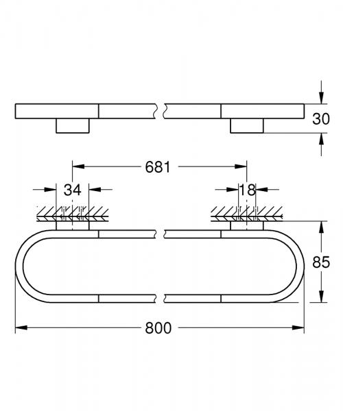 Grohe Selection håndklædestang - 800 mm - Poleret hard graphite