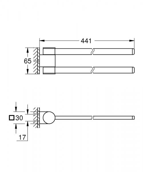 Grohe Selection håndklædeholder - 400 mm - Børstet hard graphite