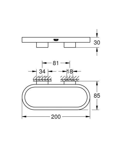 Grohe Selection håndklædering - Poleret hard graphite