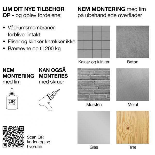 Pressalit Style dobbelt håndklædestang 610 mm - Krom