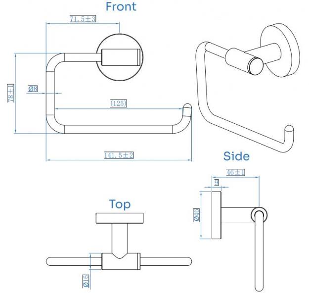 Lavabo Luna toiletpapirholder - Rustfrit st&aring;l