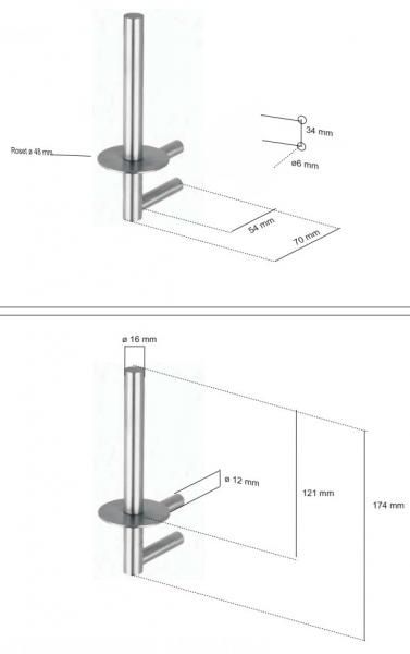 Cool Line reserverulleholder - Matbørstet stål