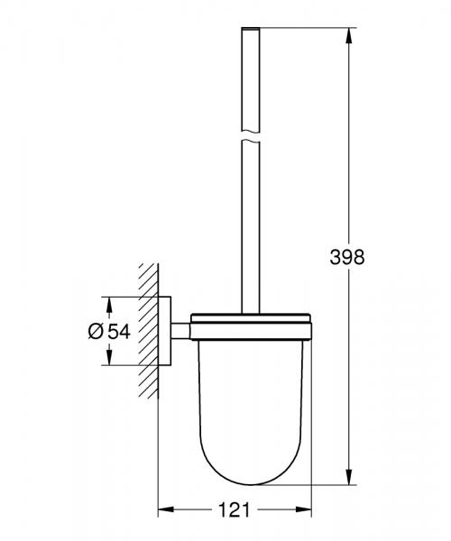 Grohe Essentials toiletbørste til væg - Poleret hard graphite