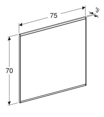 Geberit Option Plus Square spejl m/direkte og indirekte lys og varme - 75 x 70 - Alu