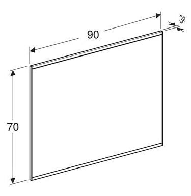 Geberit Option Plus Square spejl m/direkte og indirekte lys og varme - 90 x 70 - Sort