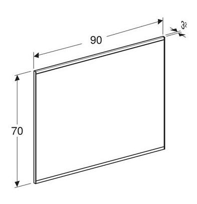 Geberit Option Plus Square spejl m/direkte og indirekte lys og varme - 95 x 70 - Alu