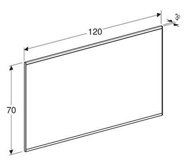 Geberit Option Plus Square spejl m/direkte og indirekte lys og varme - 120 x 70 - Sort