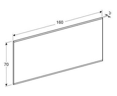 Geberit Option Plus Square spejl m/direkte og indirekte lys og varme - 160 x 70 - Sort