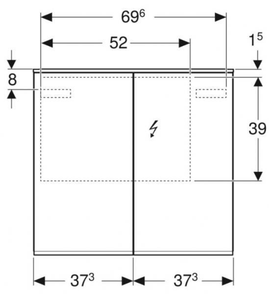 If&ouml; Option Plus spejlskab m/LED lys - 75 cm