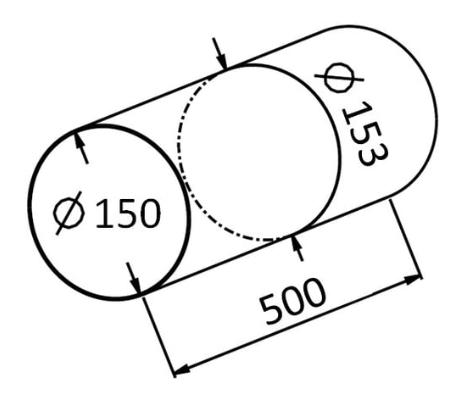 Rund kanalrør PVC 0,5 meter - Ø150 mm