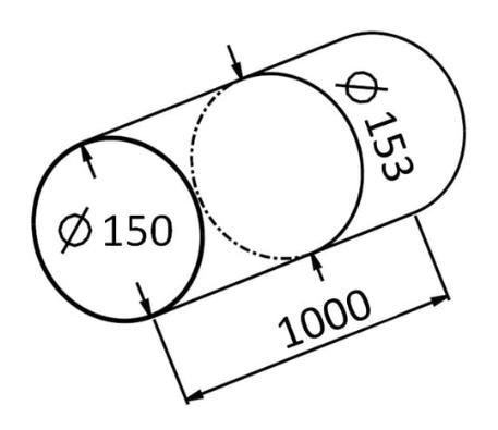Rund kanalrør PVC 1 meter - Ø150 mm