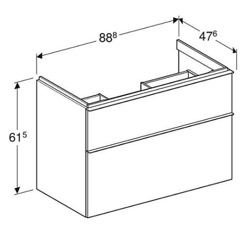 Geberit Icon 90 vaskeskab - Hvid højglans