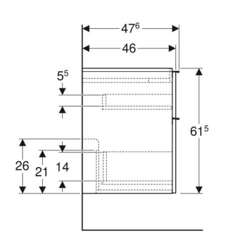 Geberit Icon underskab 119 cm -  Hvid højglans