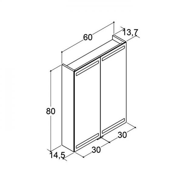 Dansani Level spejlskab 60 m/lys, lysstyring og træbakker - Brun eg Dansani Level spejlskab 60 m/lys, lysstyring og træbakker - Brun eg